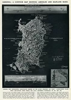 Airfields Gallery: Map of Sardinia by G. H. Davis