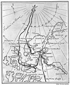 Claim Collection: Map showing Dr. Frederick Cooks route to the North Pole, 19