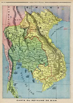 Maps Collection: Map Siam / Thailand 1893