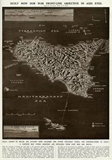 Allies Collection: Map of Sicily by G. H. Davis