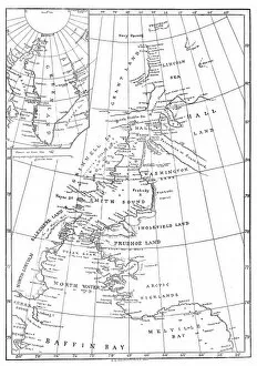 Images Dated 16th August 2004: Map of Smith Sound and Greenland, 1875