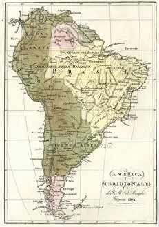 Cartography Collection: Map of South America, 1842