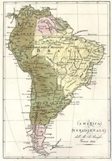 Map of South America, 1842