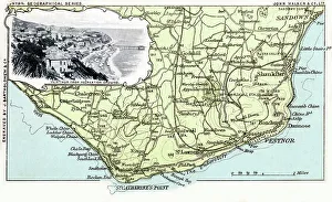Catherines Prints: Map of southern section of The Isle of Wight, Hampshire