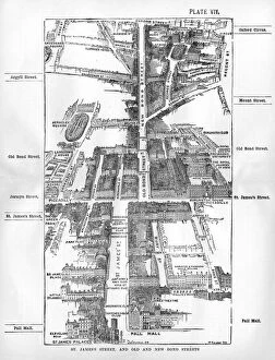 Brooks Collection: Map of the St. Jamess & Bond Street areas of London