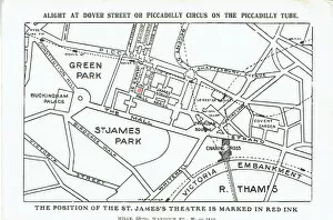 Images Dated 25th August 2016: Map for St Jamess Theatre, King Street, London