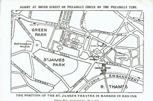 Images Dated 25th August 2016: Map for St Jamess Theatre, King Street, London