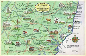 Peck Prints: Map - Suffolk