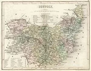 Maps Collection: Map / Suffolk C1857