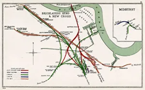 Images Dated 19th March 2019: Map, Surrey Docks, Bricklayers Arms and New Cross, London