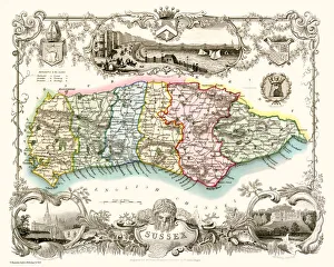 Pictures Now Gallery: Map of Sussex, England