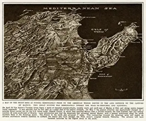 Tunis Prints: Map of Tunisia by G. H. Davis
