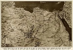 Sahara Collection: Map of the war in North Africa by G. H. Davis