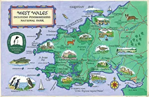 Peck Prints: Map - West Wales