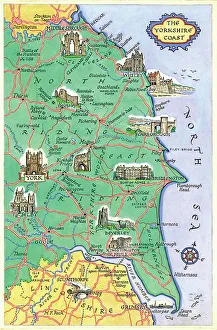 Peck Prints: Map - The Yorkshire Coast