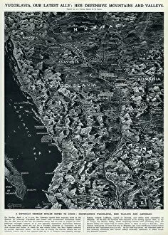 Terrain Collection: Map of Yugoslavia by G. H. Davis