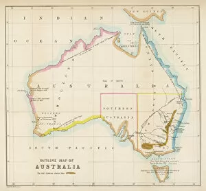 1850s Collection: Maps / Australia 1850S