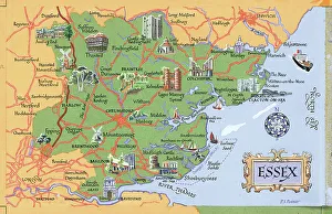 Maps Map Postcard England Watercolour painting