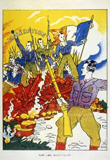 Share Prints: The Maquis (French Resistance) share in the liberation of France. Date: 1944