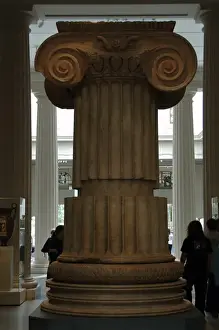 Artemis Prints: Marble column from the Temple of Artemis at Sardis. Metropol