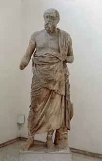Civilization Prints: Marble statue of a greek philosopher. Probably Socrates