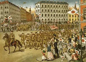 Vladivostok Prints: The march of the Japanese army at Vladivostok city