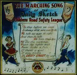 Newspaper Prints: Marching Song of the Daily Sketch - Childrens Road Safety Le