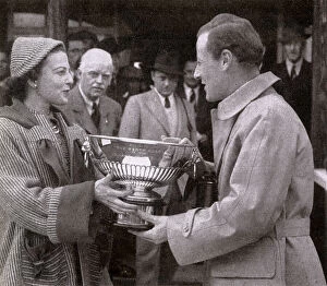 Marchioness Collection: Marchioness of Lansdowne presents cup to Harris St. John