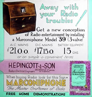 Marconiphone radio cinema advertisement, probably 1930s