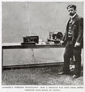 Guglielmo Gallery: Marconis wireless telegraph message, Dover 1899
