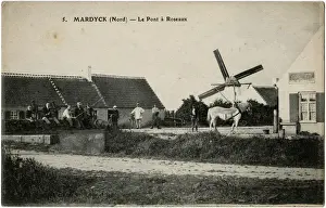 Windmills Prints: Mardyck, France - Le Pont a Roseaux