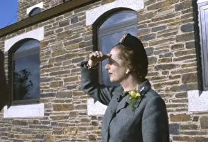 Roberts Prints: Margaret Thatcher at Falmouth Coastguard Station, Cornwall