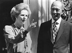 Margaret Thatcher with President Sadat of Egypt