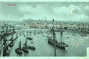 Moonlight Gallery: Margate, Kent - Harbour and seafront - hold-to-light card