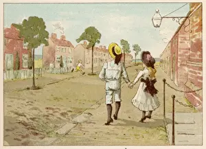 Margery and Freddy see Tom the Pipers Son running