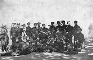 Images Dated 10th May 2017: Maria Bochkareva with Women's Battalion, Russia, WW1