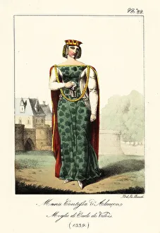 14th Century Prints: Maria, Countess of Alencon, 1339