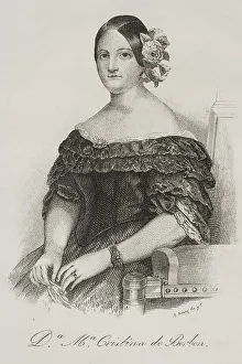 Gomez Prints: Maria Cristina de Borbon Dos Sicilias (1806-1878)