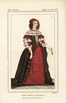 Therese Prints: Maria Theresa of Spain, wife of King Louis XIV, 1638-1683