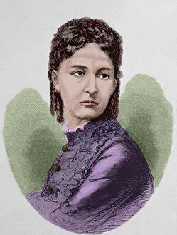 Amadeo Gallery: Maria Vittoria dal Pozzo (1867-1876). Colored engraving