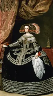 Velazquez Prints: Mariana of Austria (1634-1696). Queen of Spain (1649-1665) a