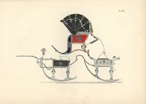 Marie Antoinette's sleigh, a carriage mounted on skis Marie Antoinette's sleigh, a carriage mounted on skis