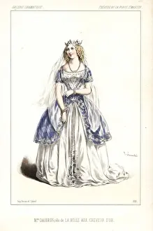 Porte Prints: Marie Daubron as La Belle aux Cheveux d Or, 1846