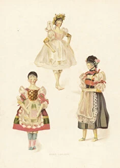 Images Dated 13th March 2019: Marie Taglioni, ballerina costume dolls by young Princess