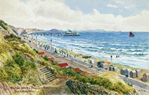 Boscombe Prints: Marine Drive and Boscombe Pier, Bournemouth, Dorset