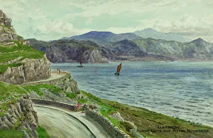 Marine Drive and Mountains, Llandudno, Conwy, North Wales