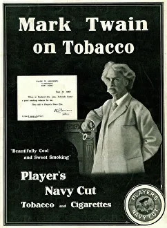 Twain Prints: Mark Twain, celebrity endorsement advertising tobacco