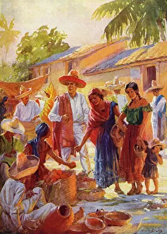Spaniards Collection: Market Day in a Mexican Village
