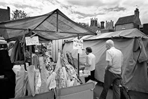 Pensioners Gallery: Market below Ely Cathedral