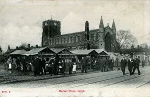 Lancashire Gallery: Market Place & Church, Leigh, Lancashire